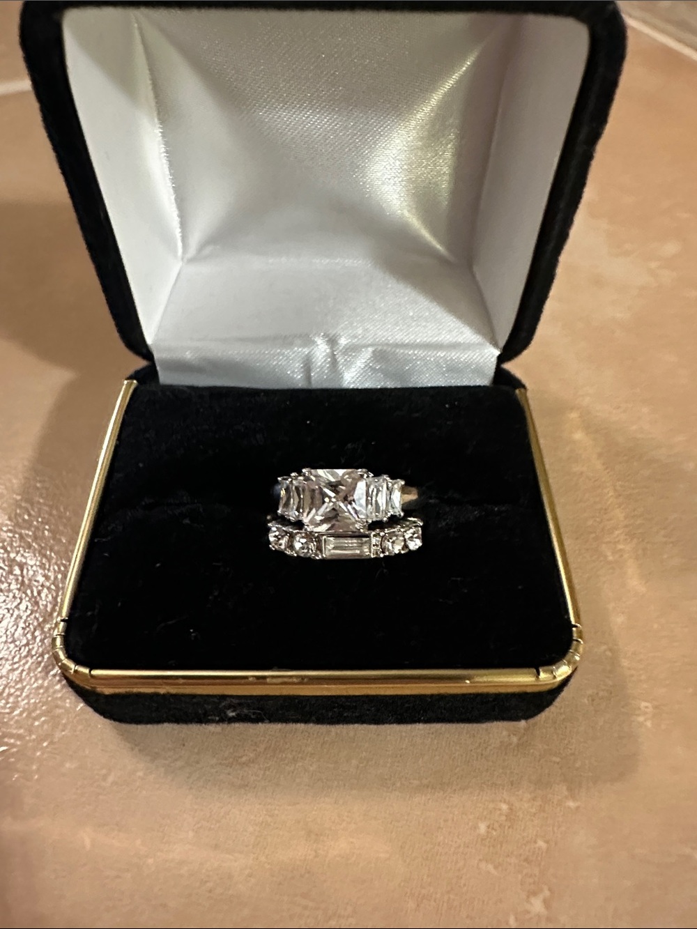 Sterling Silver Cubic Zirconia Bridal Ring Set